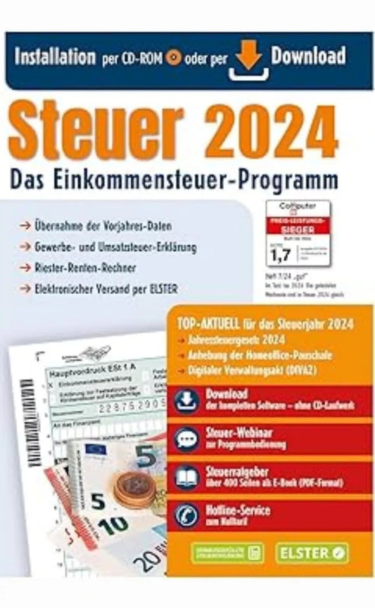 Steuer 2024, Einkommensteuer-Programm, mit CD oder Download, neu&ovp