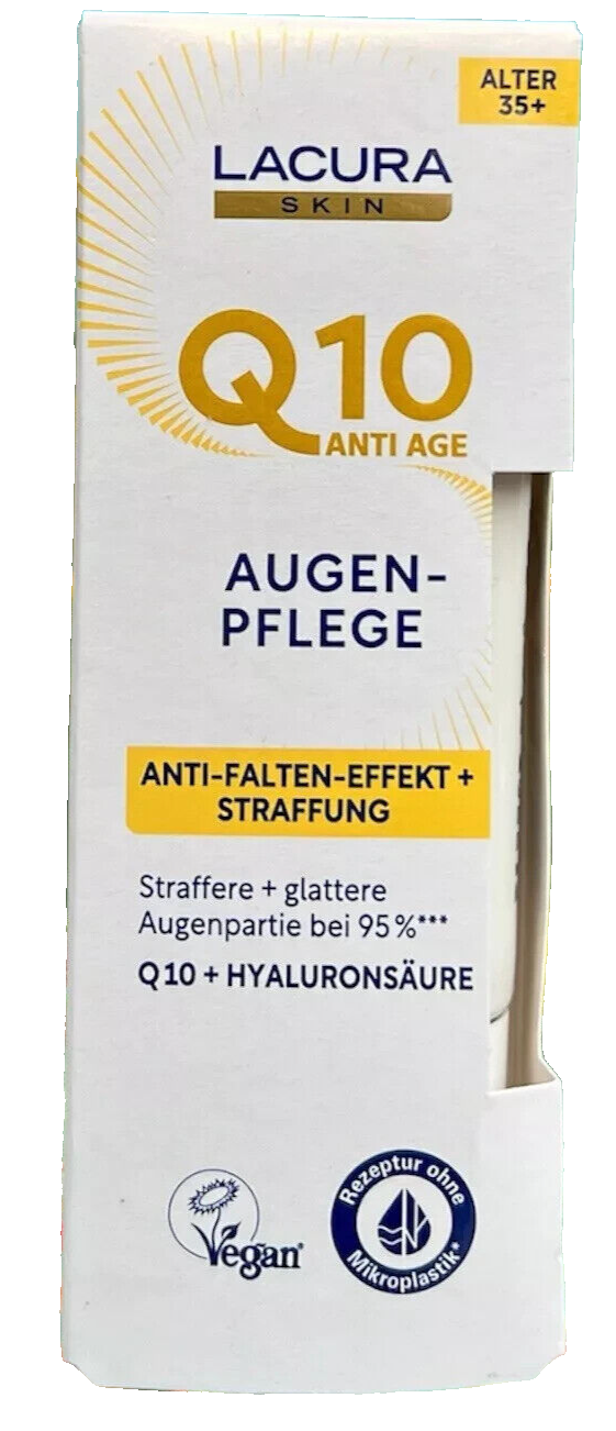 LACURA Skin Q10 pretnovecošanās acu krēms, 15 ml, piemērots visiem ādas tipiem, no 35 gadu vecuma, jauns un iepakojumā esošs