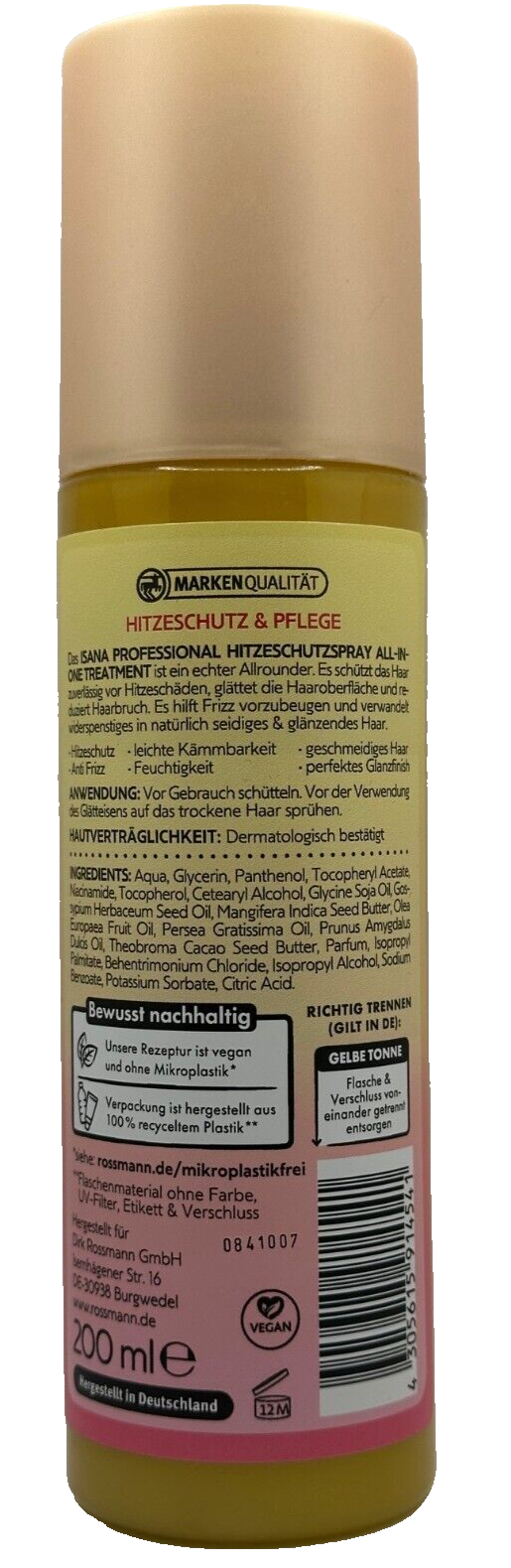 ISANA PROFESSIONAL Hitzeschutzspray, Vegan, 200ml, Neu