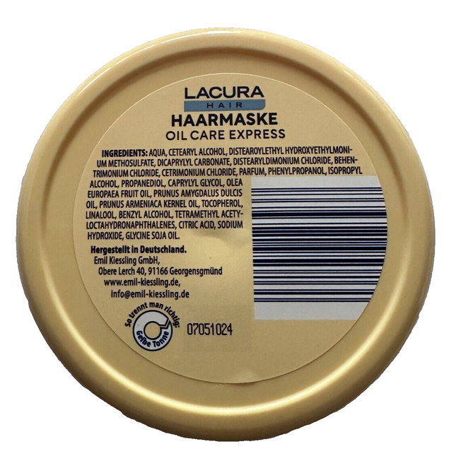 LACURA matu maska ​​Oil Care Express, trīskāršs eļļu komplekss, vegāna, jauna un noslēgta