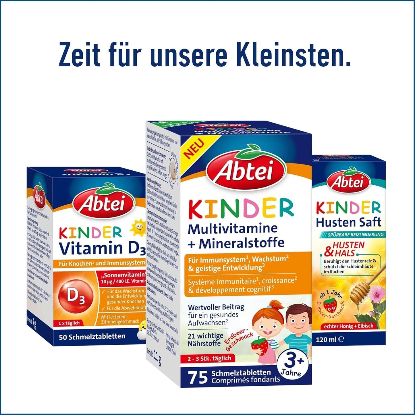 Abtei Kinder Multivitamine+Mineralstoffe, Schmelztabletten, 1x75 Stück, neu&ovp