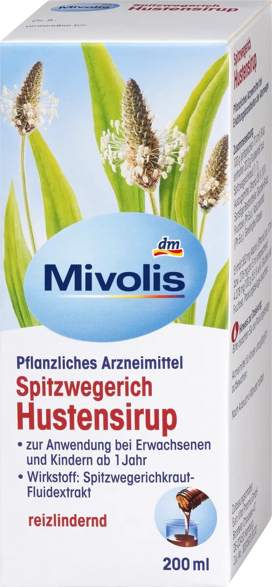 Mivolis ribwort plantain klepus sīrups, 200 ml, jauns un aizzīmogots