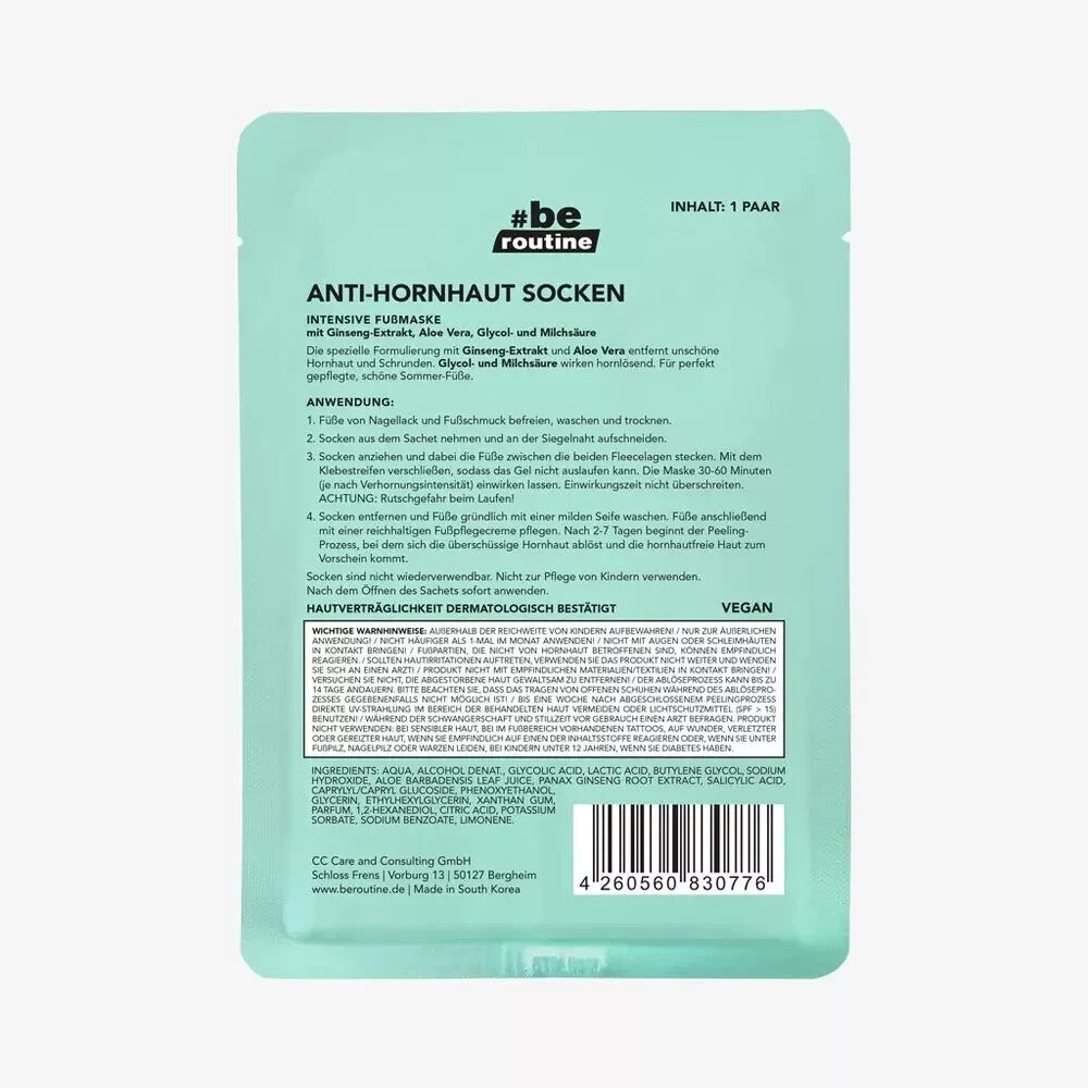 #be routine  Fußmaske, Anti Hornhaut Socken (1 Paar), neu&ovp