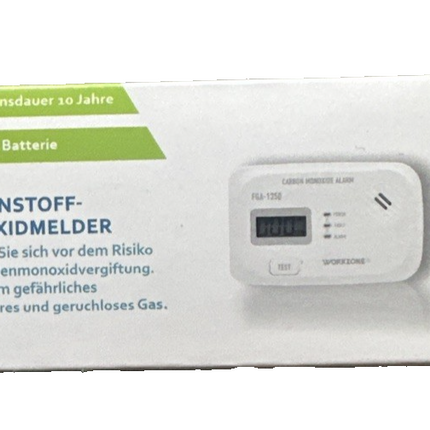 Workzone Kohlenmonoxid-Melder mit Display, hochwertigem Sensor, Testknopf, neu&ovp