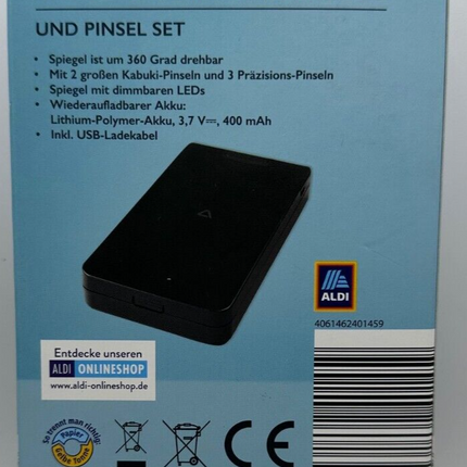 AMBIANO salokāms kosmētikas spoguļa otu komplekts ar LED apgaismojumu, uzlādējams, jauns