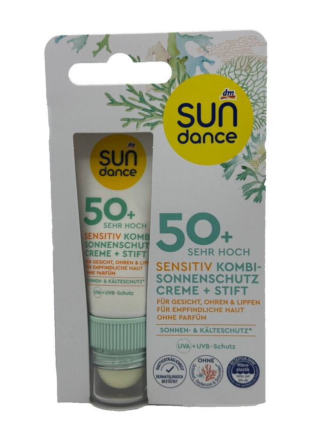 SUNDANCE Sensitive SPF 50+ kombinētais saules aizsargkrēms un zīmulis, UVA un UVB, 23 ml
