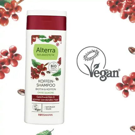 Alterra Natural Cosmetics kofeīna šampūns ar biotīnu un kofeīnu, vegāns, 200 ml, jauns
