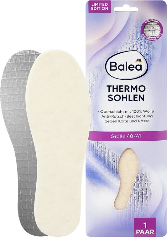 Balea Einlegesohlen Thermo Gr. 40/41 (1 Paar), 100% Wolle, Ali-ISO-Schicht, neu