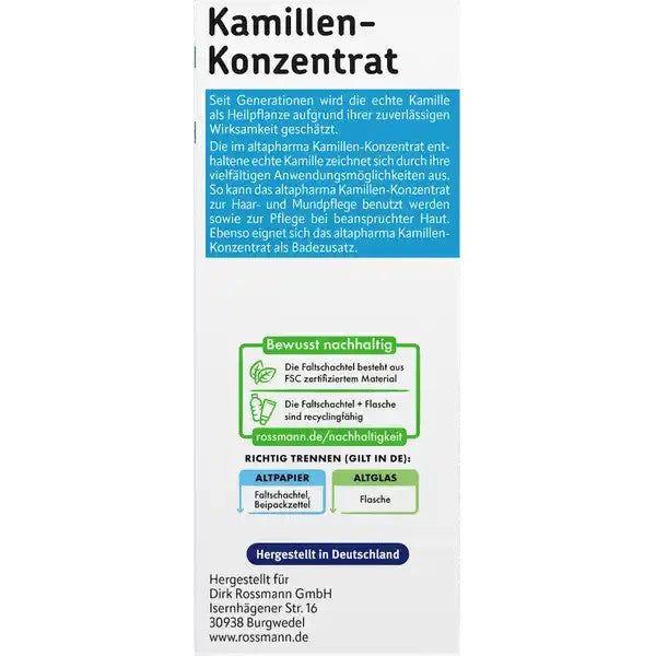 Altapharma Kamillenkonzentrat, zur Haut-Mund-Haarpflege, 100ml, neu&ovp