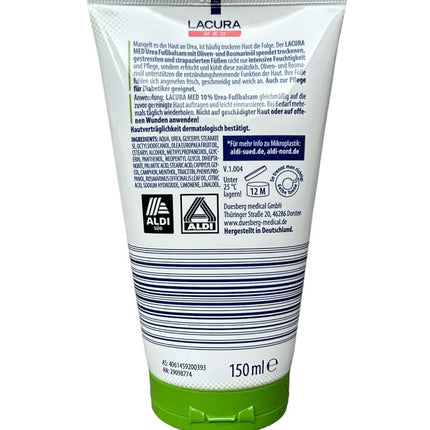 LACURA Med - Fußbalsam mit Oliven & Rosmarinöl, 10 % UREA, für Fusspflege, 150ml