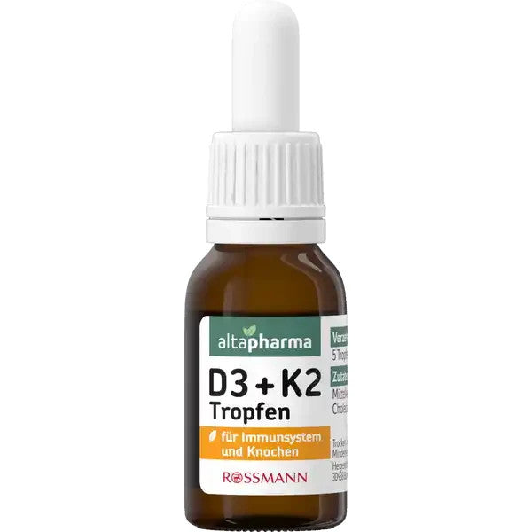 Altapharma Vitamin D3 + K2 Tropfen, 1500 I.E. pro Tag, für Immunsystem, neu&ovp