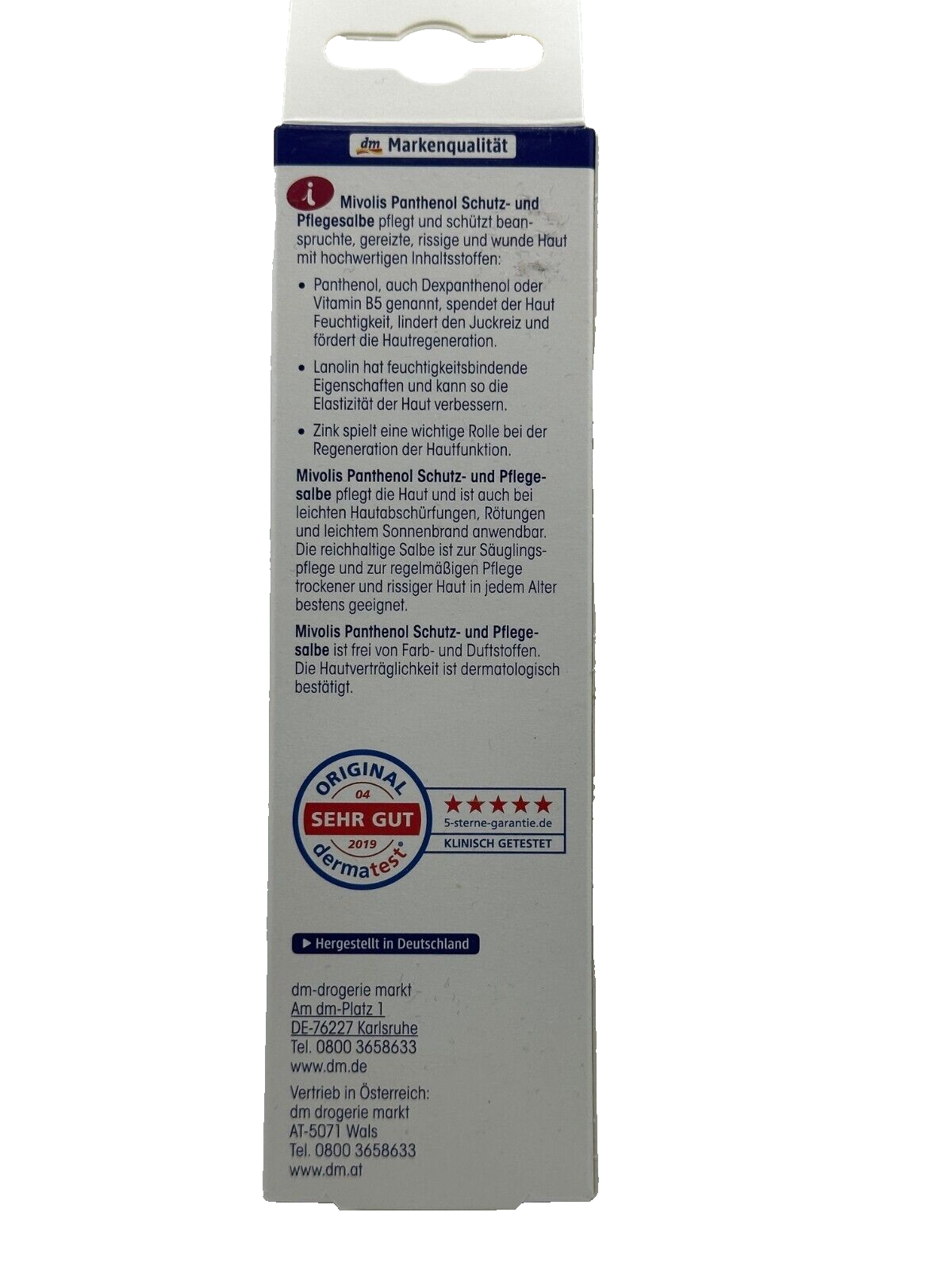 Mivolis Panthenol Salbe, 75 ml, Neu&OVP