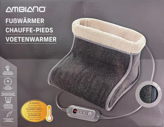 Ambiano elektr. Fußwärmer, 9 Stufen, Automatische Abschaltung, Teddyflausch, neu