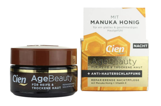Cien Age Beauty, Reparierende Nachtpflege mit Manuka Honig, reife Haut, 50ml
