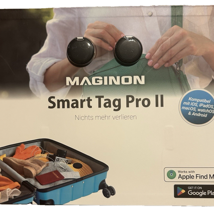Maginon Smart Tag Pro II, iOS un Android ierīcēm, 2 iepakojumā, melns, jauns un aizzīmogots