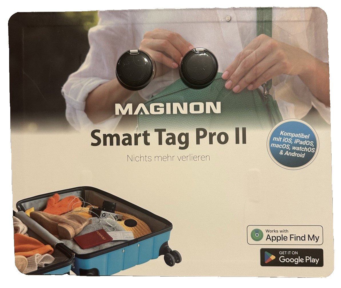 Maginon Smart Tag Pro II, iOS un Android ierīcēm, 2 iepakojumā, melns, jauns un aizzīmogots