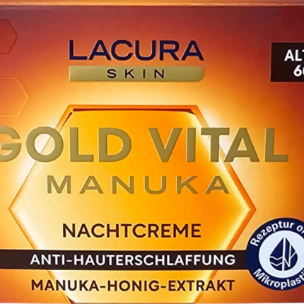 Lacura Gold Vital ar Manuka medu, nakts krēms, pret ādas nokarenumu, 50ml, jauns