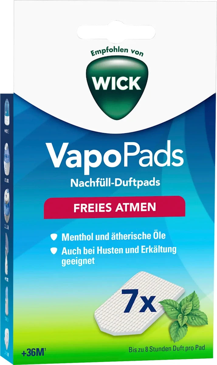 WICK VapoPads, 1x7 gabali, mentola spilventiņi, jauni un aizzīmogoti