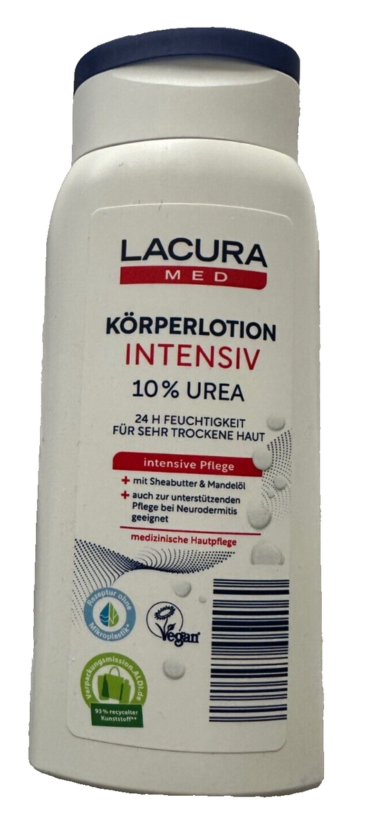 لوشن الجسم المكثف لاكورا ميد، 10% يوريا، مناسب لالتهاب الجلد التأتبي، 300 مل