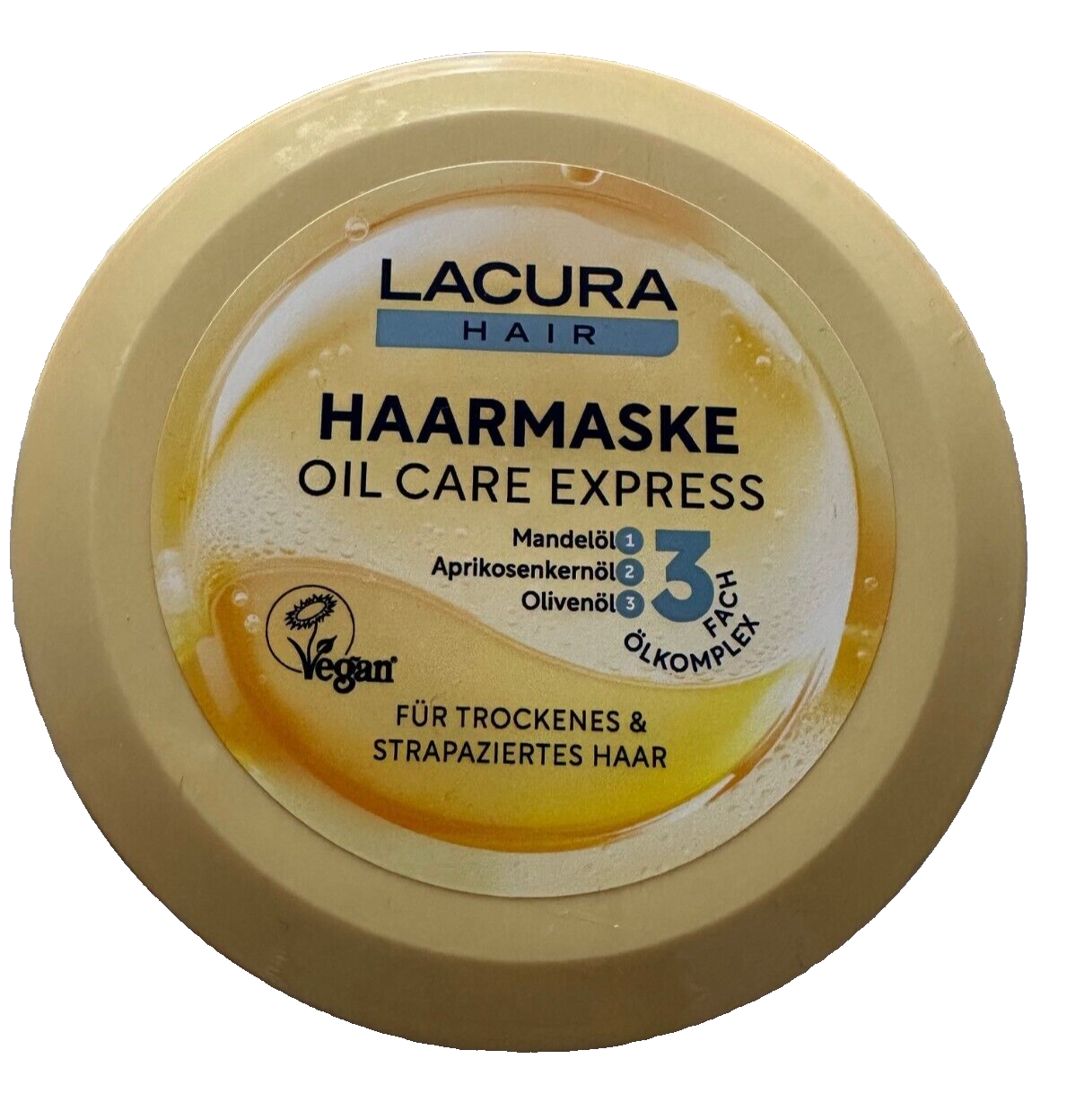 LACURA matu maska ​​Oil Care Express, trīskāršs eļļu komplekss, vegāna, jauna un noslēgta