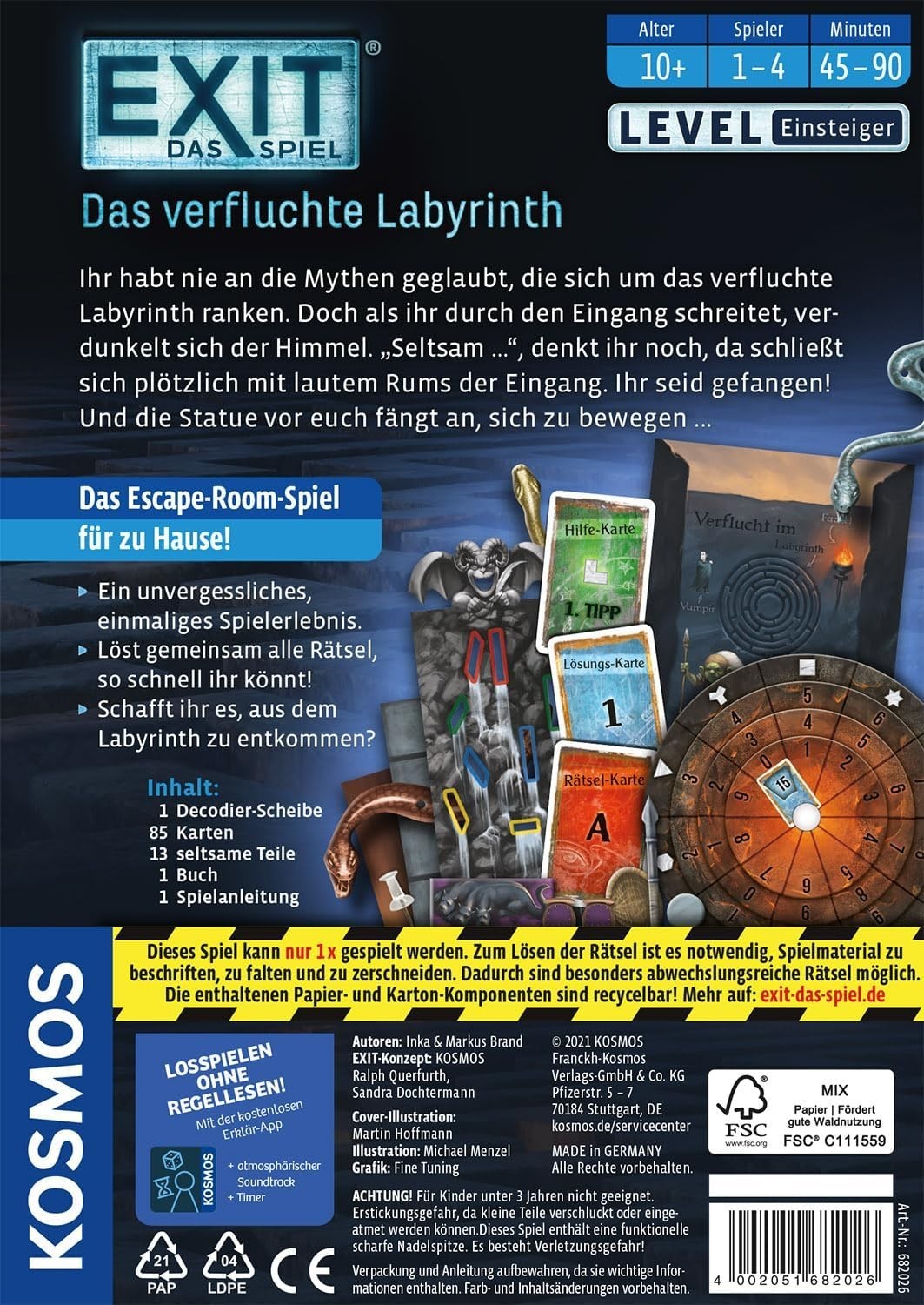 EXIT®-Das Spiel: Das verfluchte Labyrinth, für 1 bis 4 Spieler, ab 10 Jahre, neu
