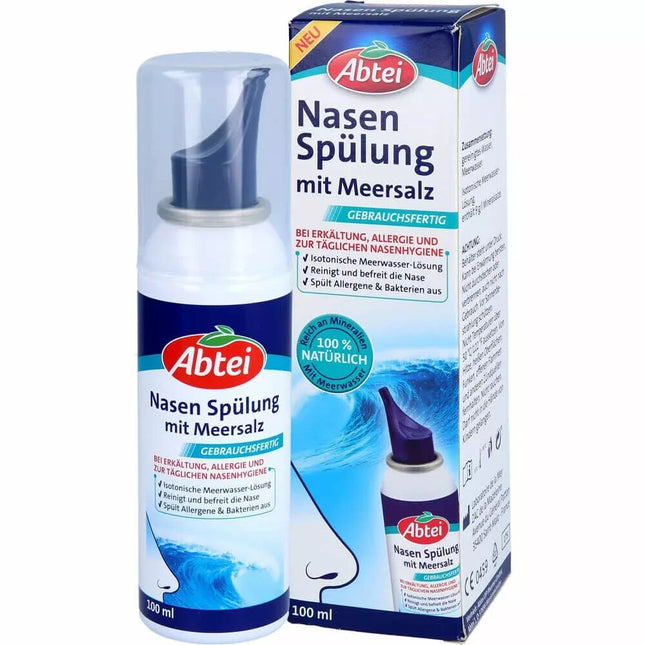 Abtei Nasenspülung mit Meersalz, gebrauchsfertig, 100 % natürlich,  100 ml, neu