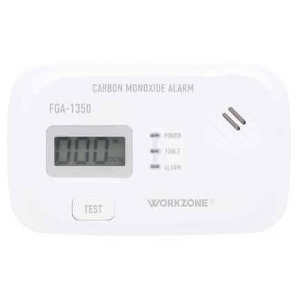Workzone Kohlenmonoxid-Melder mit Display, hochwertigem Sensor, Testknopf, neu&ovp