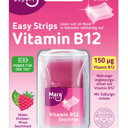 شرائح مارا إكسبيرت سهلة الاستخدام لفيتامين ب12، 24 شريحة، شرائح لسان، جديدة ومختومة