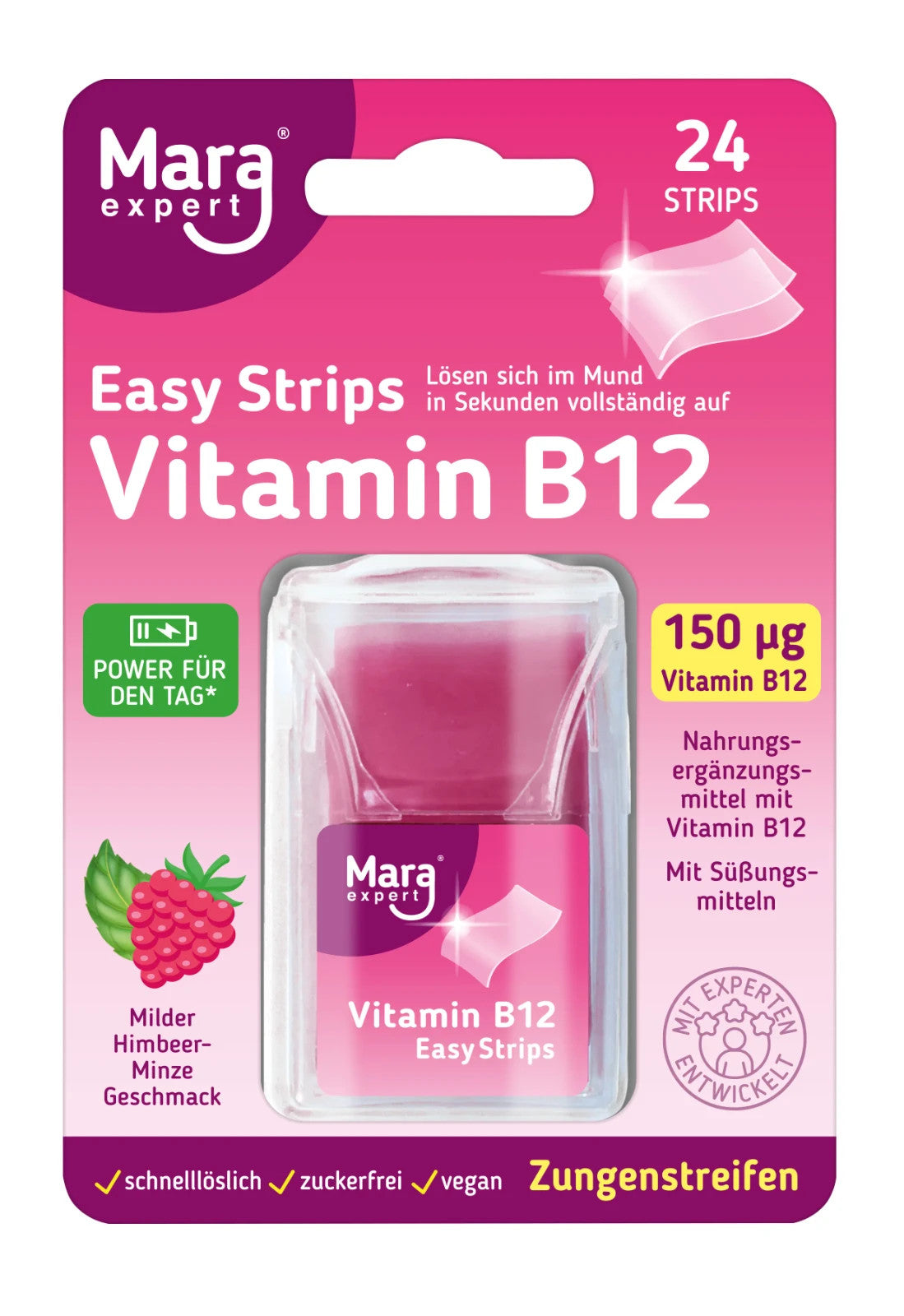MARA EXPERT Easy Strips Vitamin B12, 24x Strips, Zungenstreifen, neu&ovp