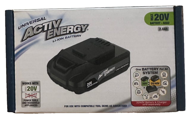 ACTIV ENERGY Akku 20 V, 2 Ah Li-Ion, Kompatibel zu FERREX Geräte, neu&ovp