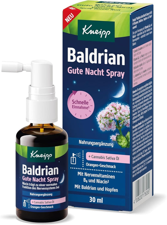 Kneipp Valerian Good Night Spray - ar Cannabis Sativa eļļu, 30ml, jauns un iepakojumā