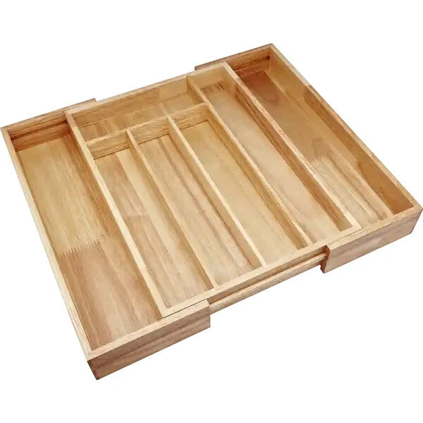 صندوق أدوات المائدة من IDEAS WORLD مصنوع من خشب المطاط، جديد