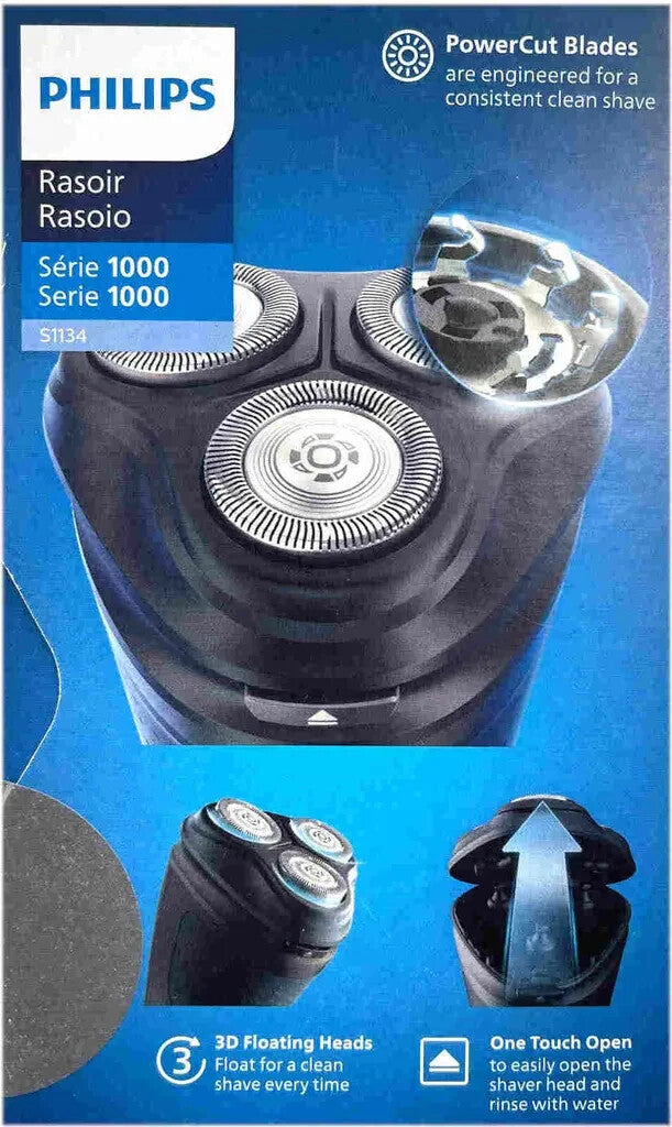 ماكينة حلاقة جافة Philips Shaver 1000 Series S1134/00 مزودة ببطارية، جديدة وفي عبوتها الأصلية