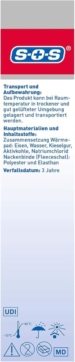 SOS Nackenwärmer, zur Schmerzlinderung im Hals-Nackenbereich, 1x Schal + 3x Pads