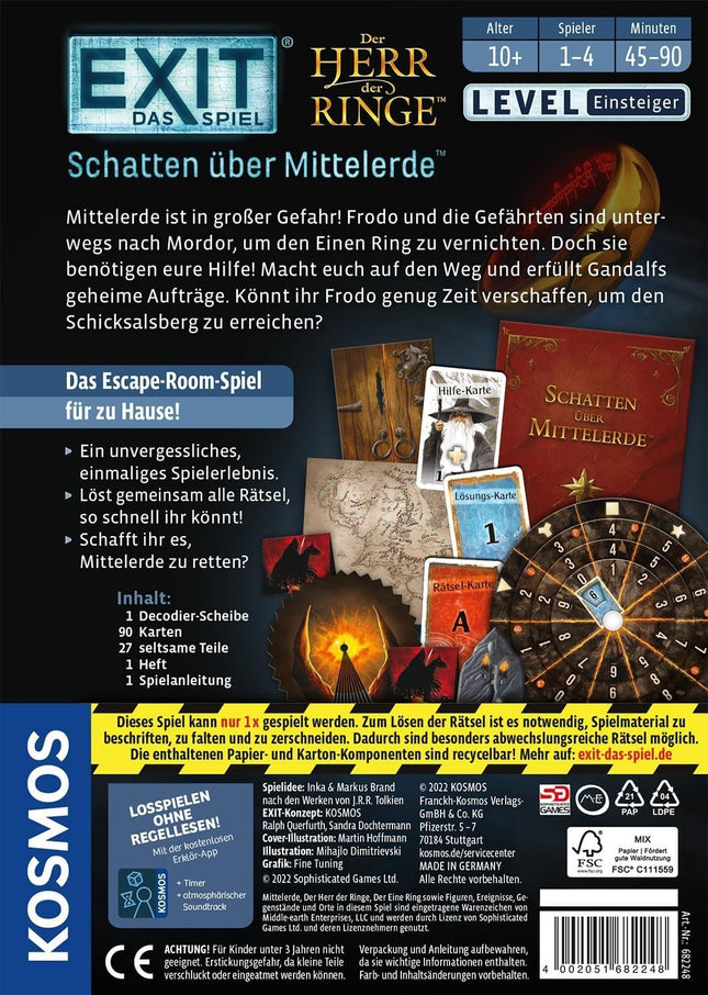 EXIT®-Das Spiel: Schatten über Mittelerde(TM), für 1 bis 4 Spieler ab 10 Jahre