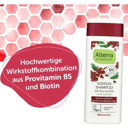 Alterra Natural Cosmetics kofeīna šampūns ar biotīnu un kofeīnu, vegāns, 200 ml, jauns