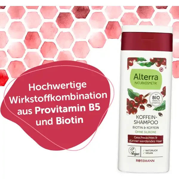 Alterra NATURKOSMETIK Koffein-Shampoo Biotin & Koffein, Vegan, 200ml, Neu