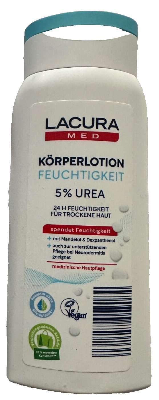 Lacura Med ķermeņa losjons, mitrinošs, 10% urīnviela, piemērots neirodermatīta ārstēšanai, 300ml