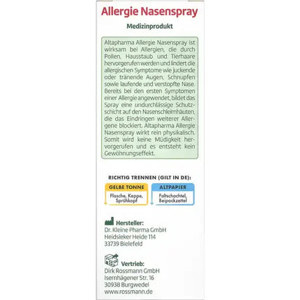 Altapharma Allergie Nasenspray, neu&ovp
