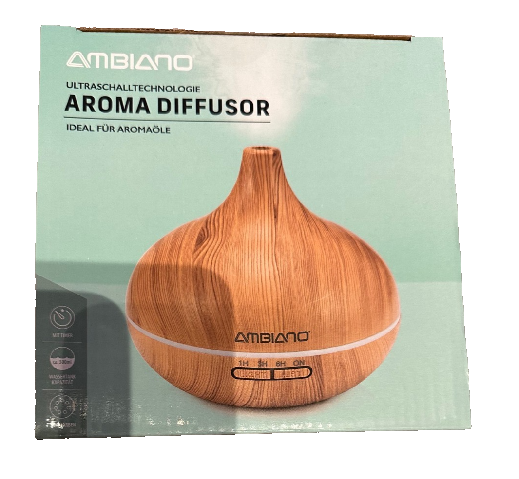 AMBIANO Ultraschall-Aroma-Diffusor, LED Beleuchtung, Timer, neu&ovp