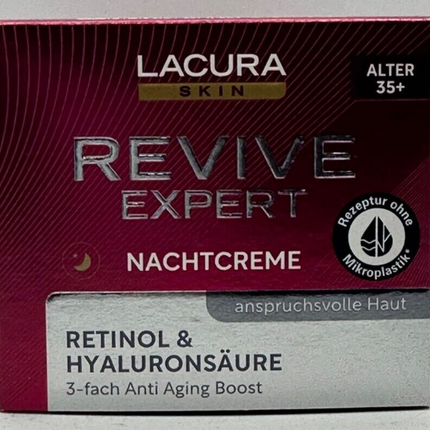 LACURA Skin Revive Expert nakts krēms, trīskāršs pretnovecošanās efekts, 50ml, JAUNS UN IZLIETOTS
