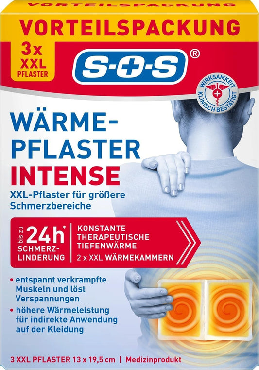 SOS Wärme-Pflaster INTENSE, XXL Wärmepflaster für Rückenschmen,1x3 Stk., neu&ovp
