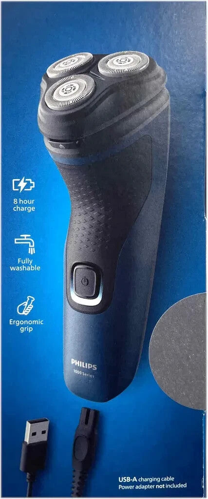 Philips Shaver 1000 Series S1134/00, sausās skuvekļa skuveklis ar akumulatoru, jauns un oriģinālajā iepakojumā