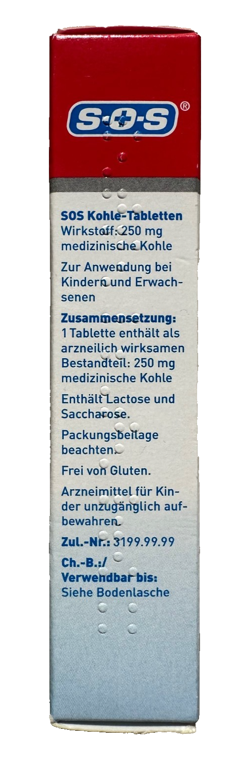 SOS Kohletabletten bei Durchfallerkrankungen, 1x20 Stück, neu&ovp