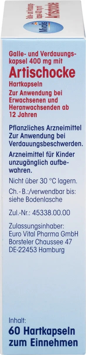 Mivolis Galle- und Verdauungskapsel 400 mg mit Artischocke, 60 St, neu&ovp