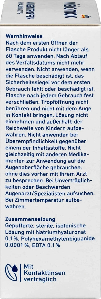 VISIOMAX Augentropfen mit 0,1% Hyaluron, 15 ml, neu&ovp
