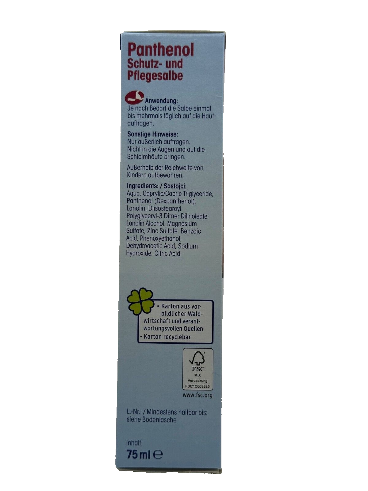 Mivolis Panthenol Salbe, 75 ml, Neu&OVP