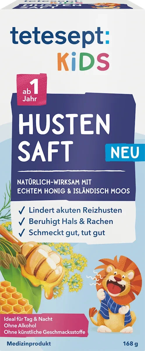 tetesept bērnu klepus sīrups ar medu un Islandes sūnām, 125 ml, jauns un noslēgts