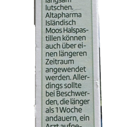 Altapharma Isländisch Moos Halspastillen, 40 Lutschpastillen, neu&ovp
