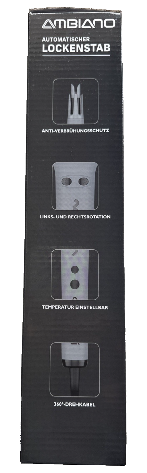 Ambiano automatischer Lockenstab, links-rechts-Rotation, 4 Temperaturen, neu&ovp